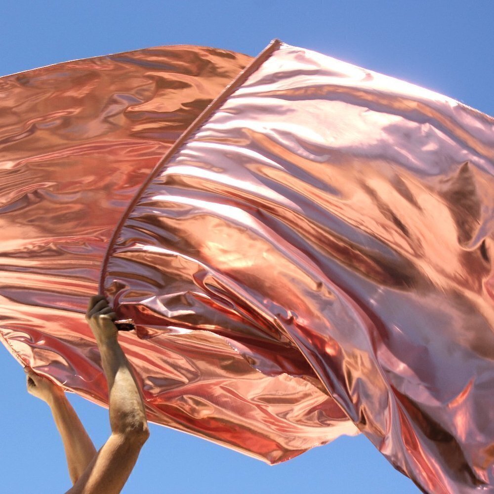 *Refiner's Fire Rose Gold Metallic Worship Banner Flags Set of 2 Made To Order - Picture 6 of 12